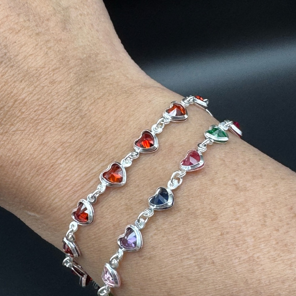 925 Sterling silver hearts bracelet in two styles